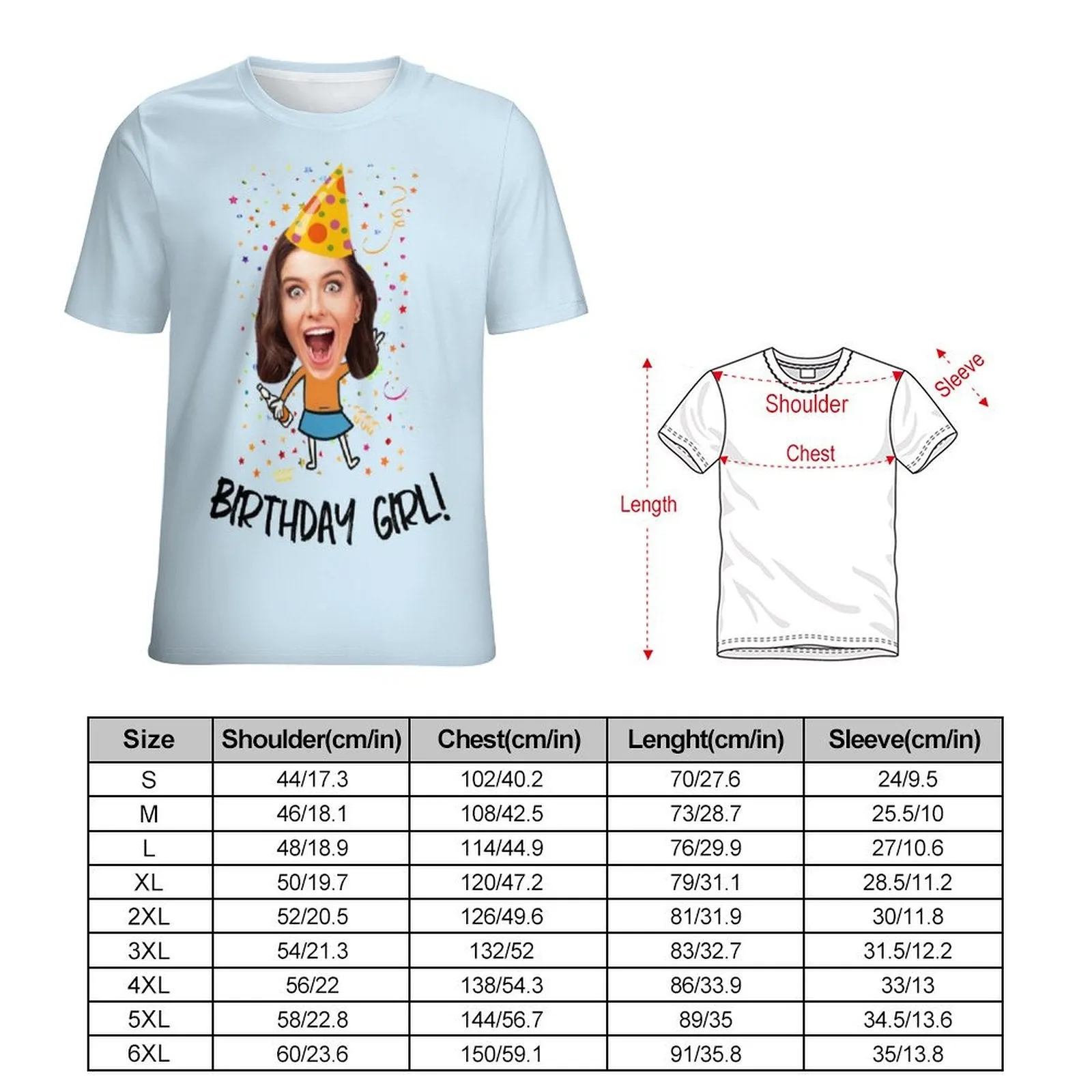 Custom Face&Text Birthday Shirts Birthday Boy Birthday Girl Birthday Party Shirts