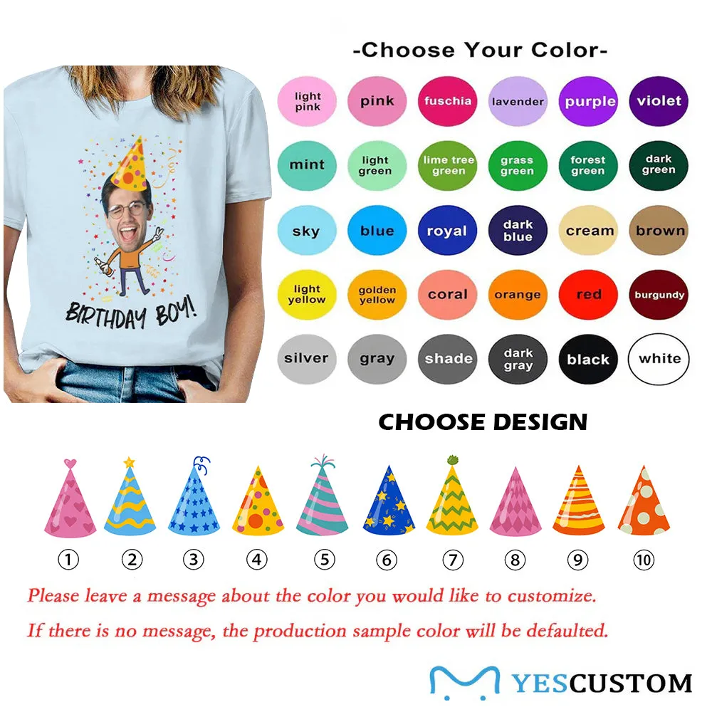 Custom Face&Text Birthday Shirts Birthday Boy Birthday Girl Birthday Party Shirts