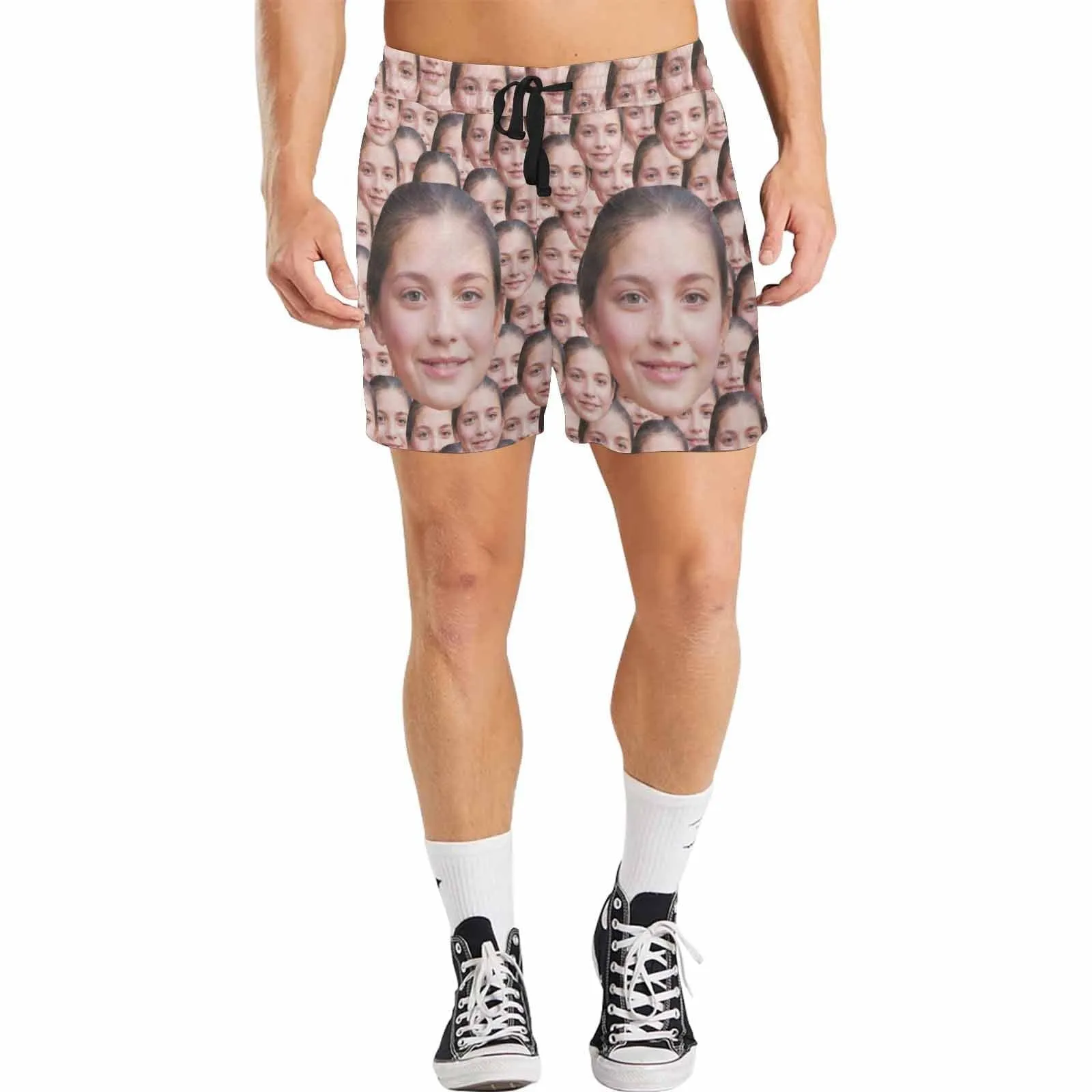 Custom Girlfriend Face Men's All Over Print T-shirt Lightweight Breathable Shorts Suits