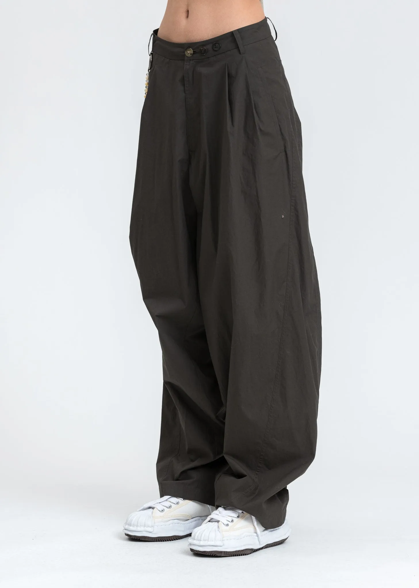 Dark Green Chained Wide Pants