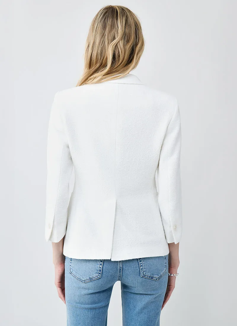 Debra Single Breasted Patch Pocket Boucle Blazer