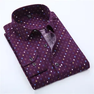 Designer Men Shirt Long Sleeve Casual Shirt Slim Fit Print Shirts