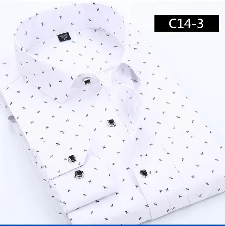 Designer Men Shirt Long Sleeve Casual Shirt Slim Fit Print Shirts