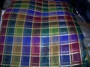 Designer Silk organza multi colour plaids 54