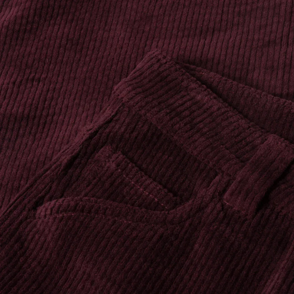 Dime - Relaxed Cargo Cord Pants in Burgundy