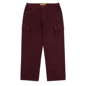 Dime - Relaxed Cargo Cord Pants in Burgundy