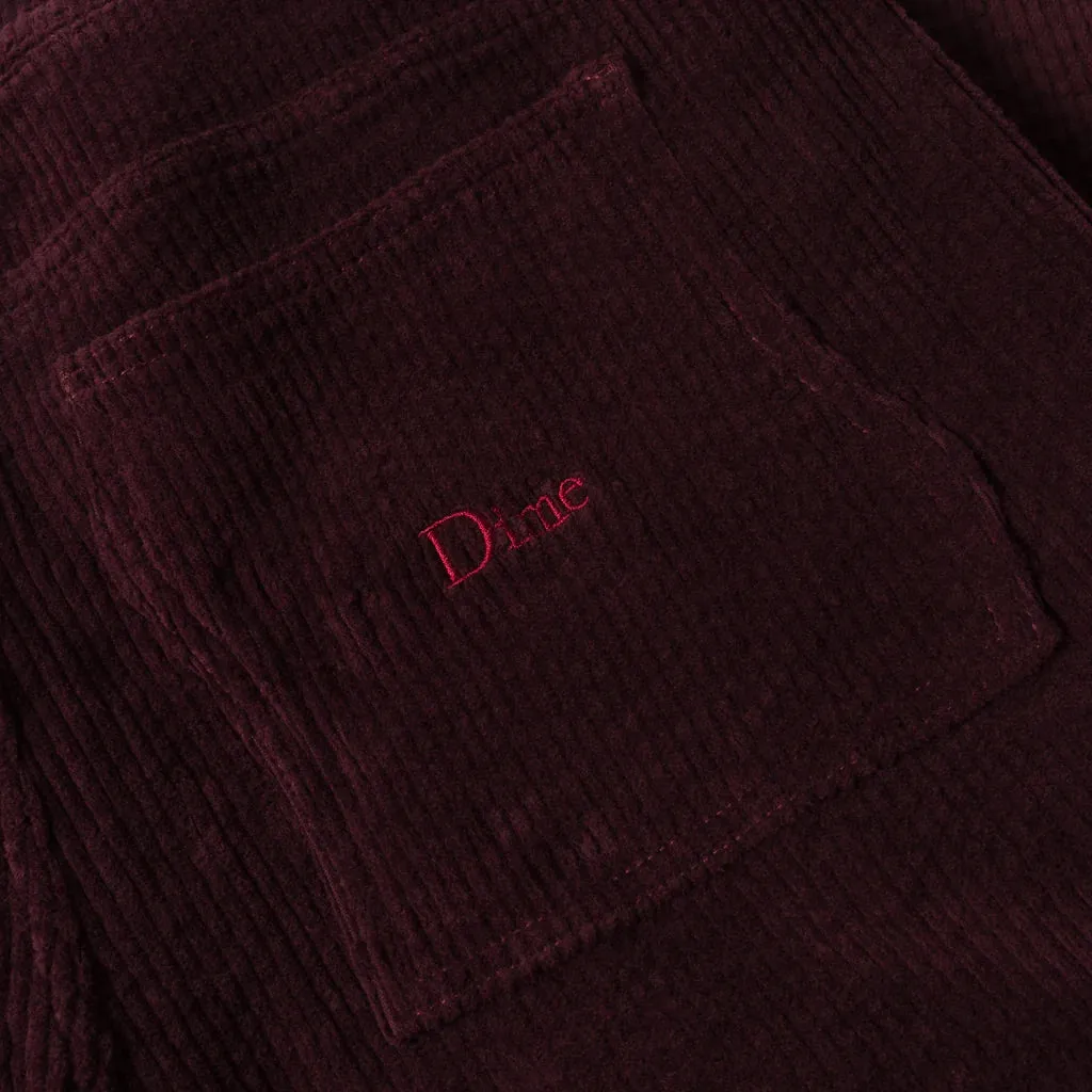 Dime - Relaxed Cargo Cord Pants in Burgundy