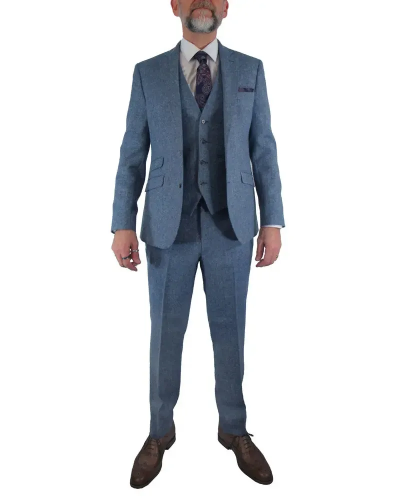 Donegal Tweed Suit Jacket - Light Blue