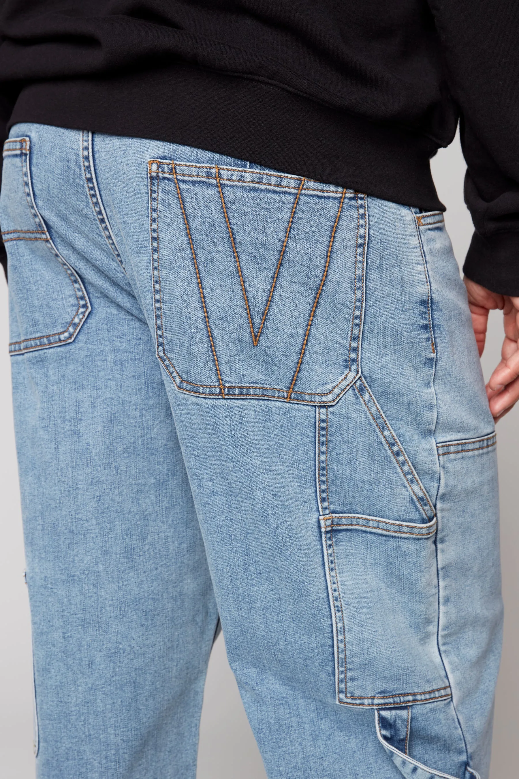DORFMAN - Loose Fit Carpenter Pant - Dark Stone Denim