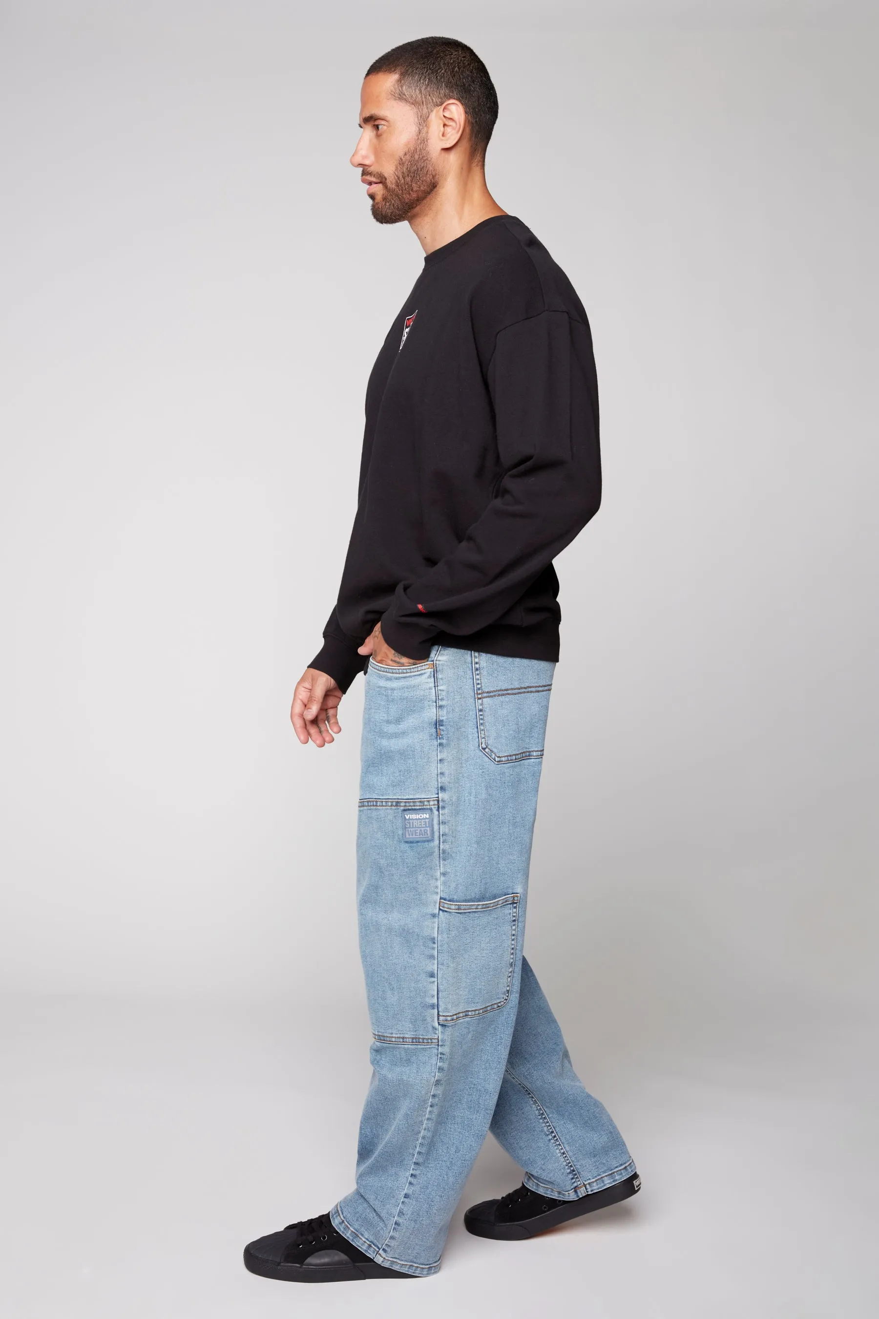 DORFMAN - Loose Fit Carpenter Pant - Dark Stone Denim