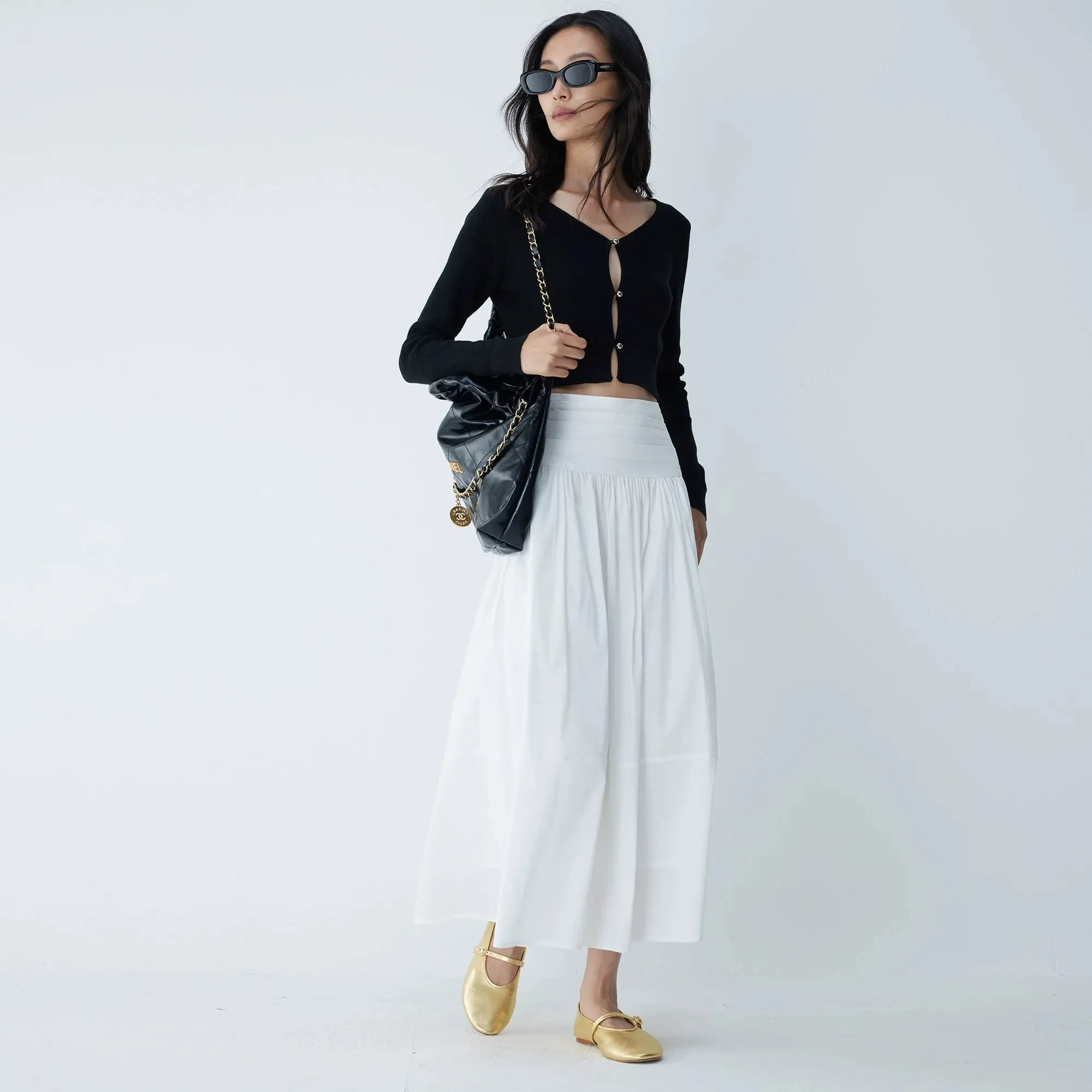 Elegant High-Waisted A-Line Skirt