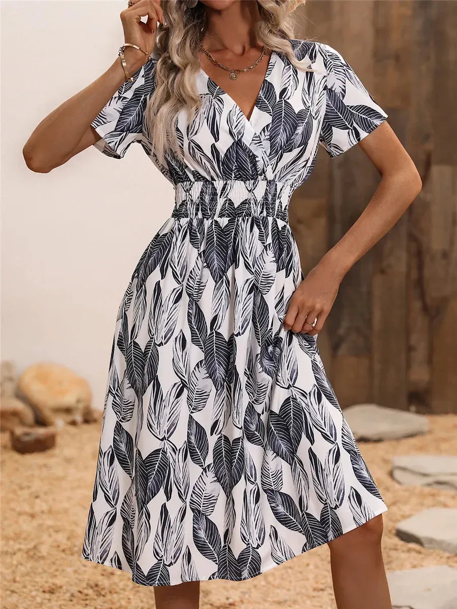 Fashionable Floral Holiday Sleeveless Chic Summer Long Midi Dress