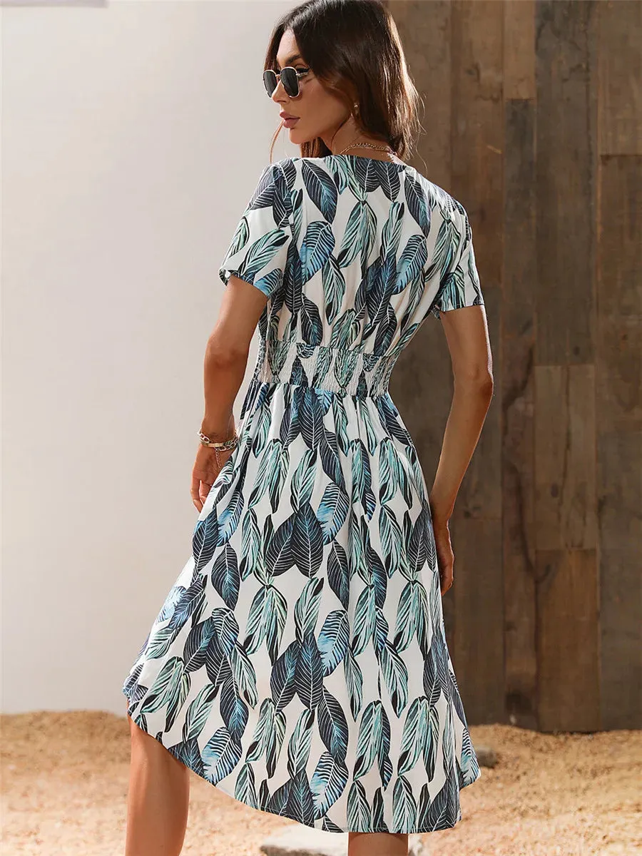 Fashionable Floral Holiday Sleeveless Chic Summer Long Midi Dress