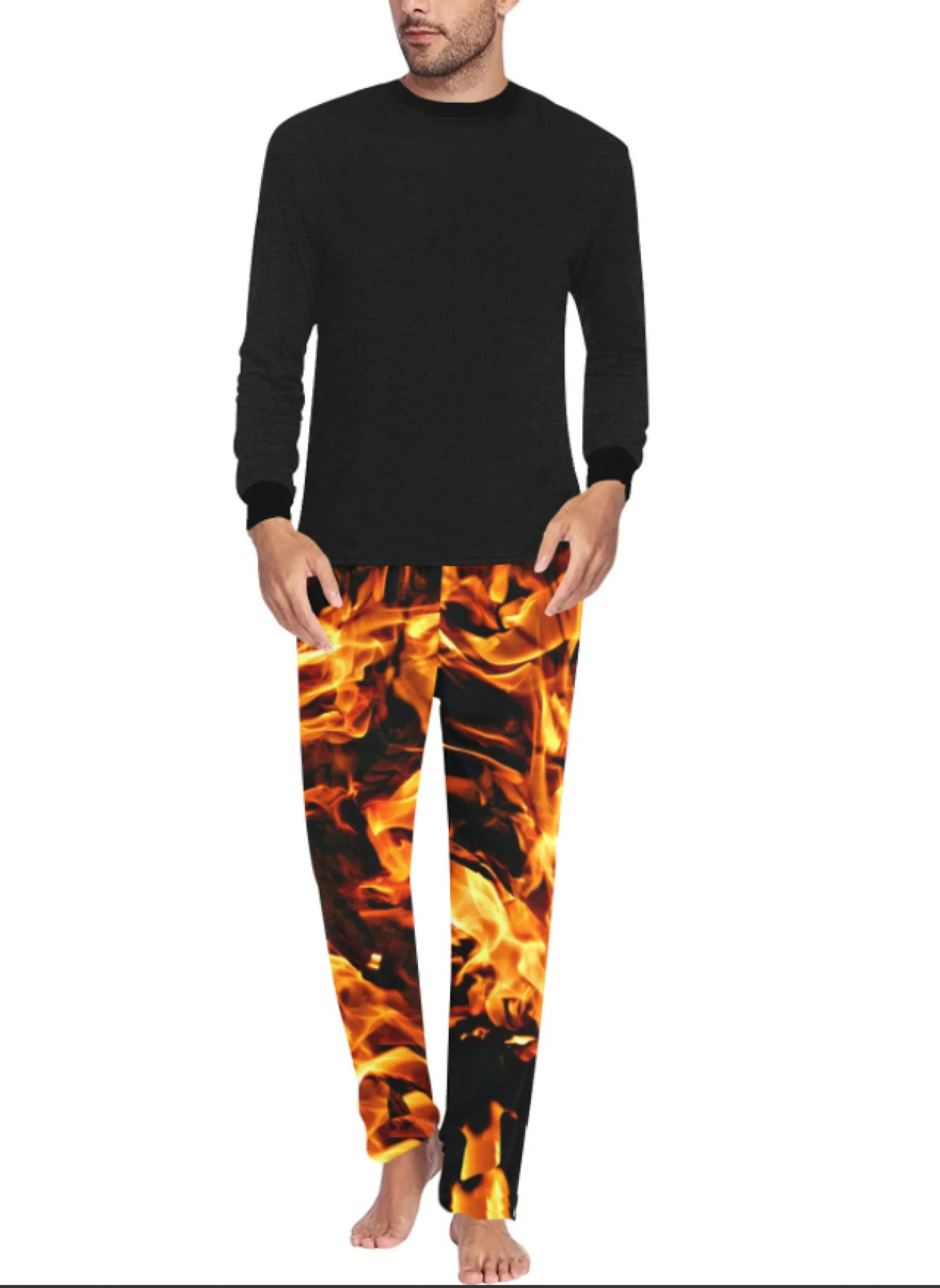 Fire flames Unisex HIS-HERS Pajama Lounge Pants,GIft for Him/Her/Anniversary/Thanksgiving/Christmas/Birthday/Graduation/Housewarming/Wedding