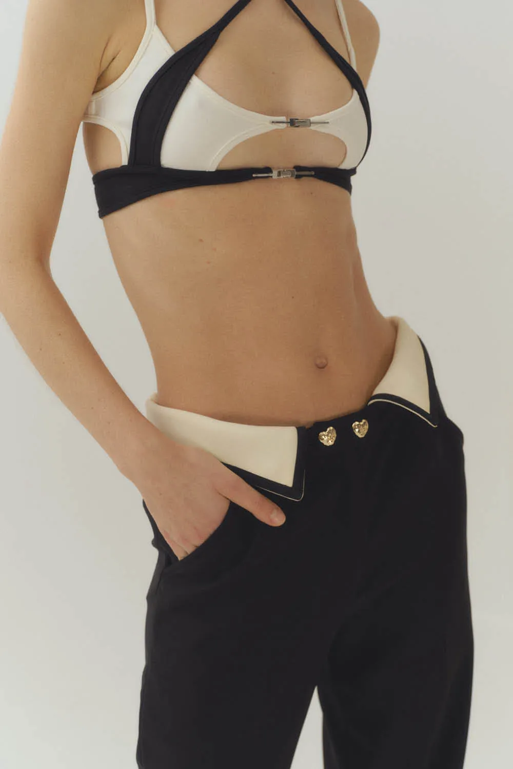Folded Waist Relaxed Fit Trouser