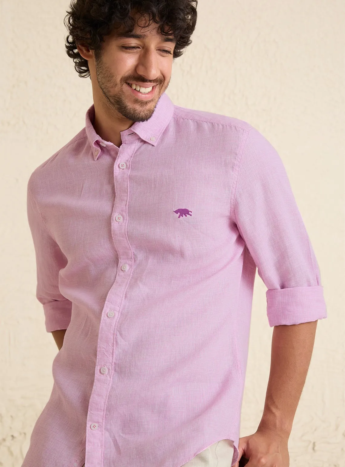 French Rose Linen Shirt