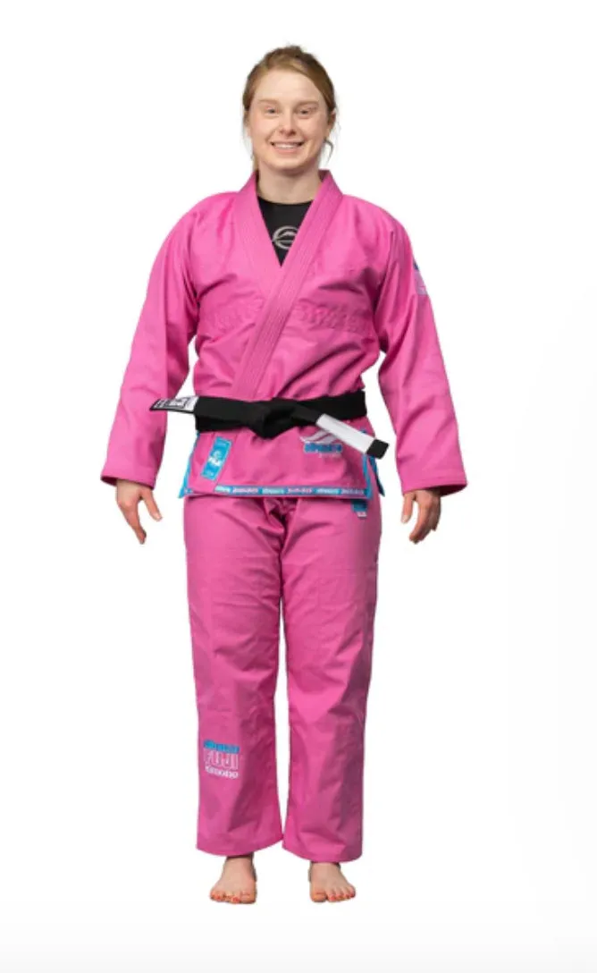 FUJI Suparaito Pearl Weave Womens BJJ Gi - Pink/Blue