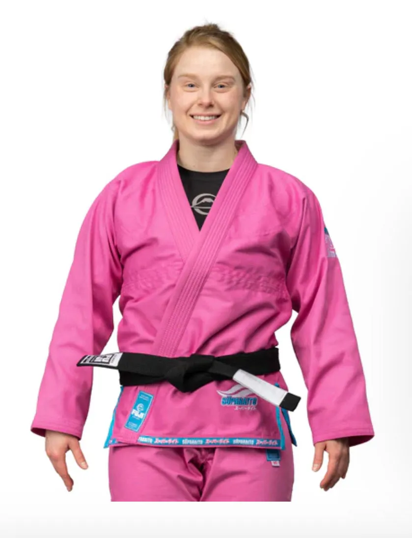 FUJI Suparaito Pearl Weave Womens BJJ Gi - Pink/Blue