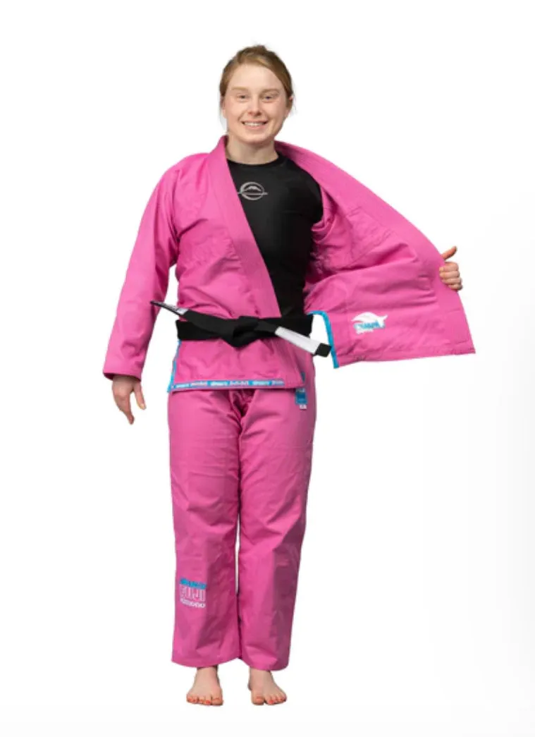 FUJI Suparaito Pearl Weave Womens BJJ Gi - Pink/Blue