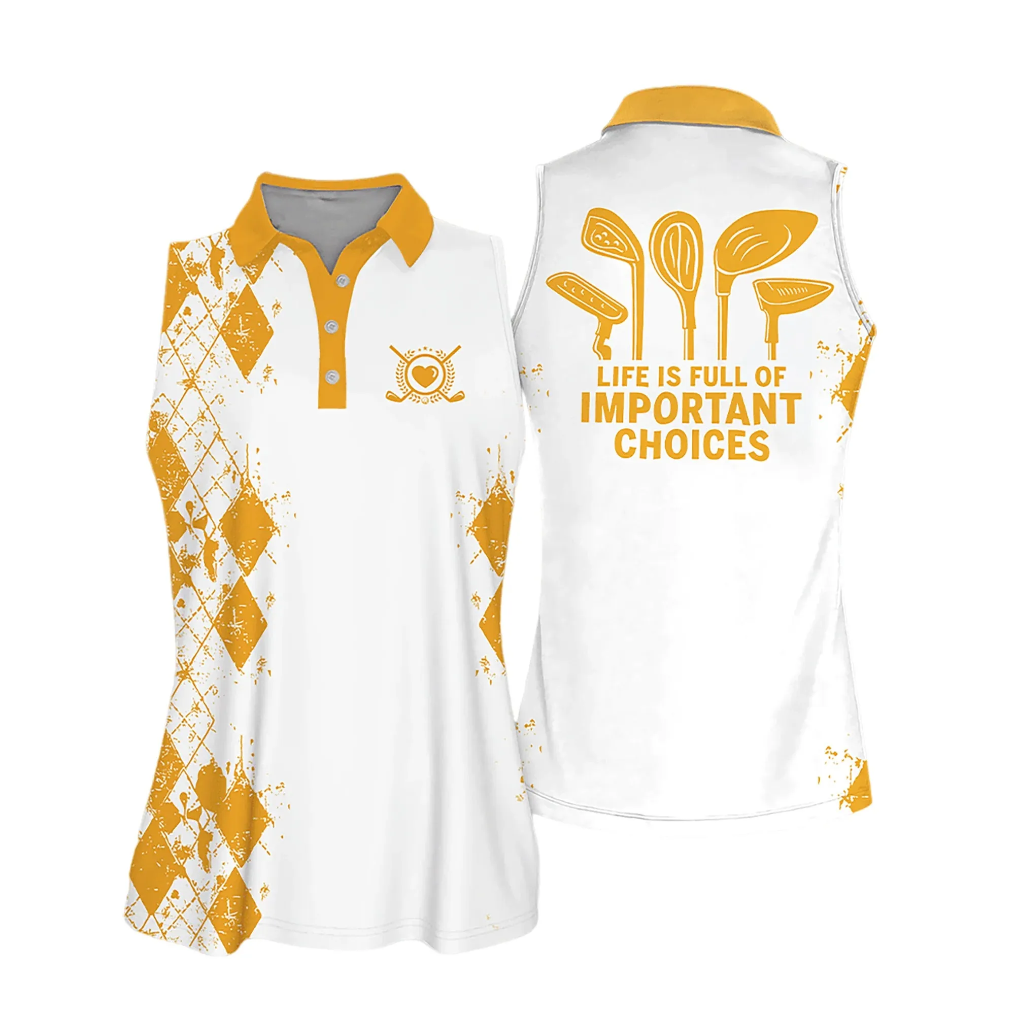 Golf Women Sleeveless Athleisure Polo Shirt, Life Is Full Of Important Choices Multicolor - Gift For Golfers, Female, Golf Lovers, Mother's Day