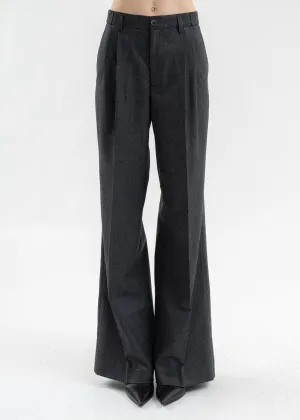 GREY RELAXED TAILORING TROUSERS PINSTRIPE
