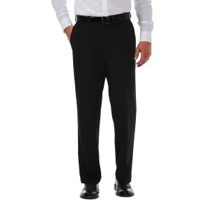Haggar Mens Classic fit Casual Pants 48 / 32 Black Solid