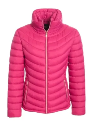 High Collar Puffer Faux Fur Lined Jacket