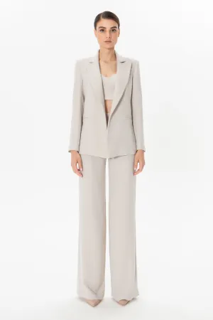 High Waist Flat Trousers With Thin Belt