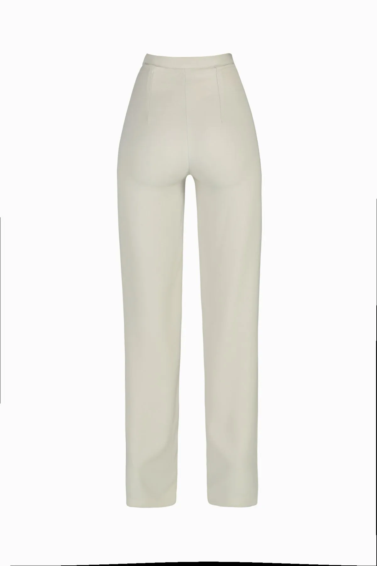 High Waist Flat Trousers With Thin Belt