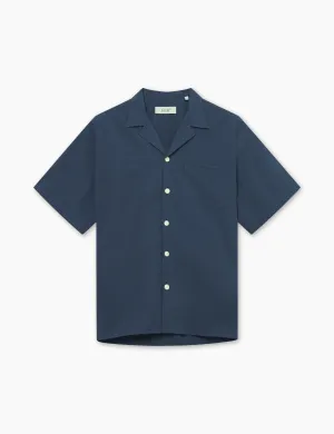HUSH SEERSUCKER SS SHIRT - NAVY