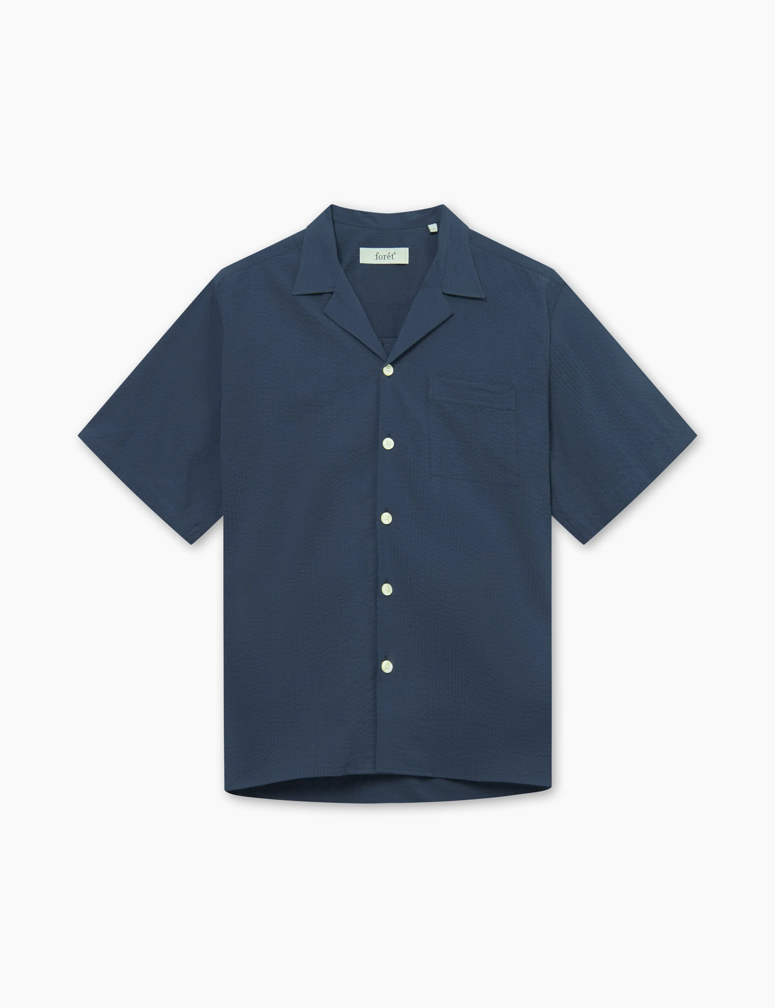 HUSH SEERSUCKER SS SHIRT - NAVY