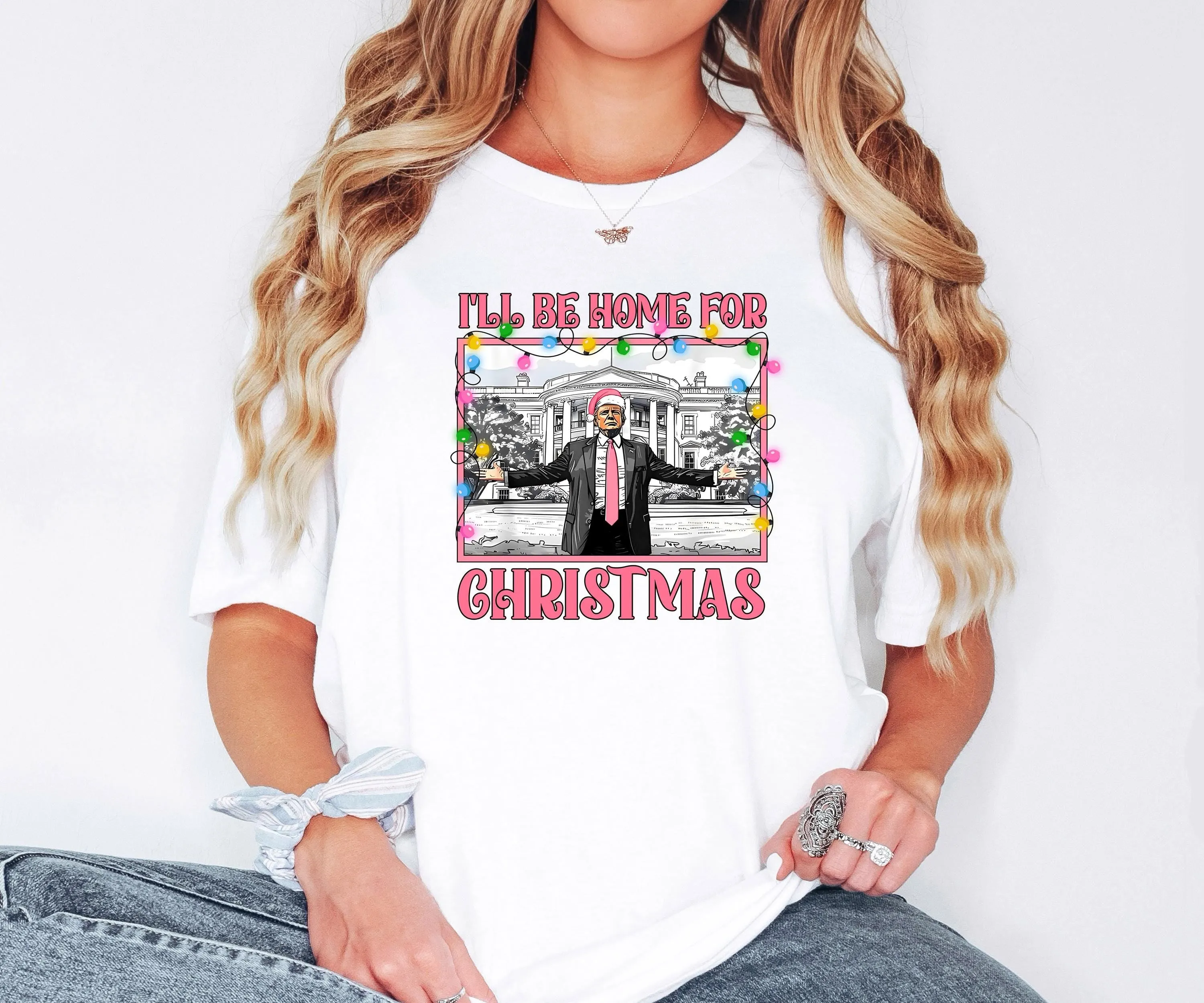I'll Be Home for Christmas Trump Shirt, Christmas Donald Trump Shirt, Christmas Republican Shirt