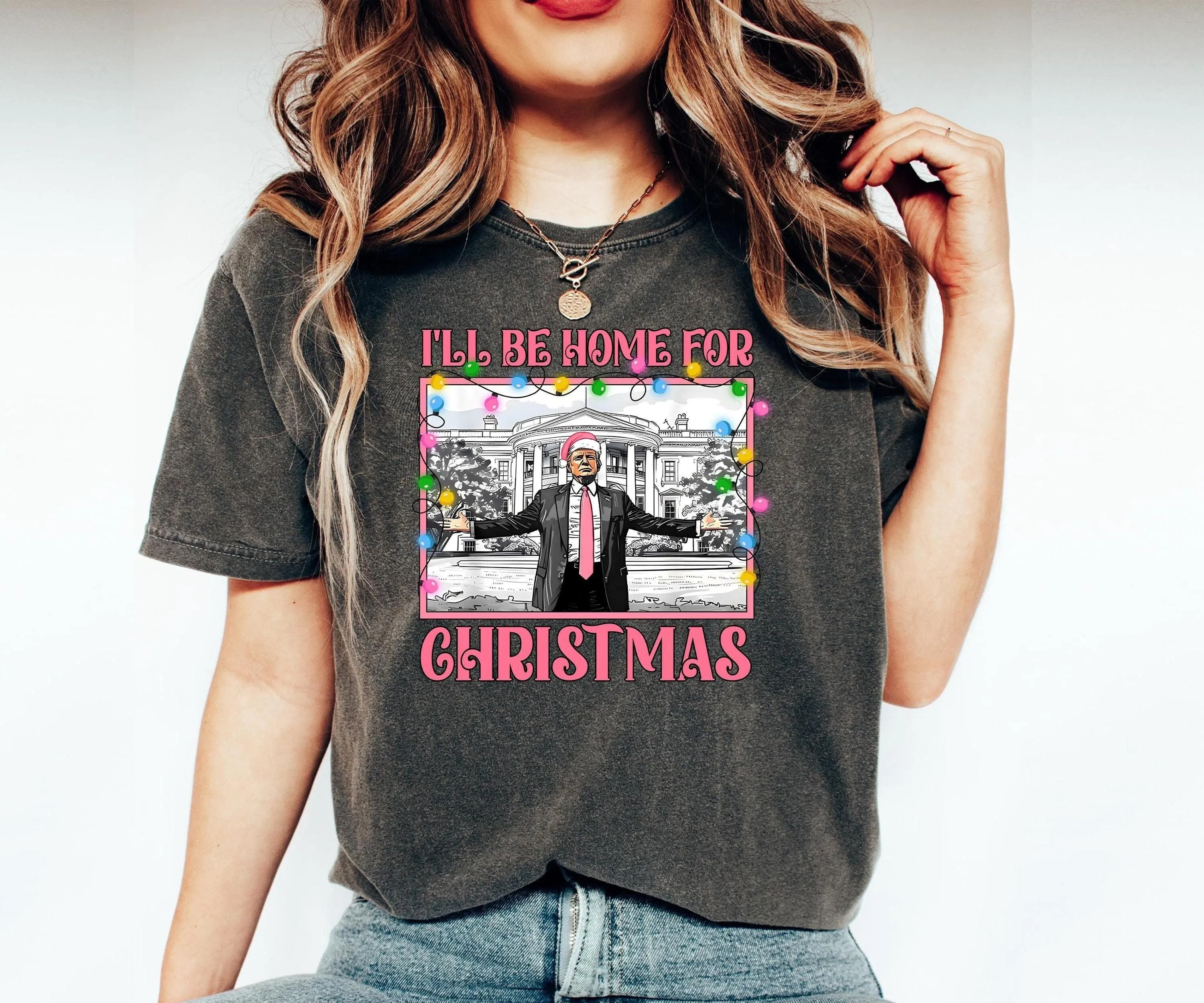 I'll Be Home for Christmas Trump Shirt, Christmas Donald Trump Shirt, Christmas Republican Shirt