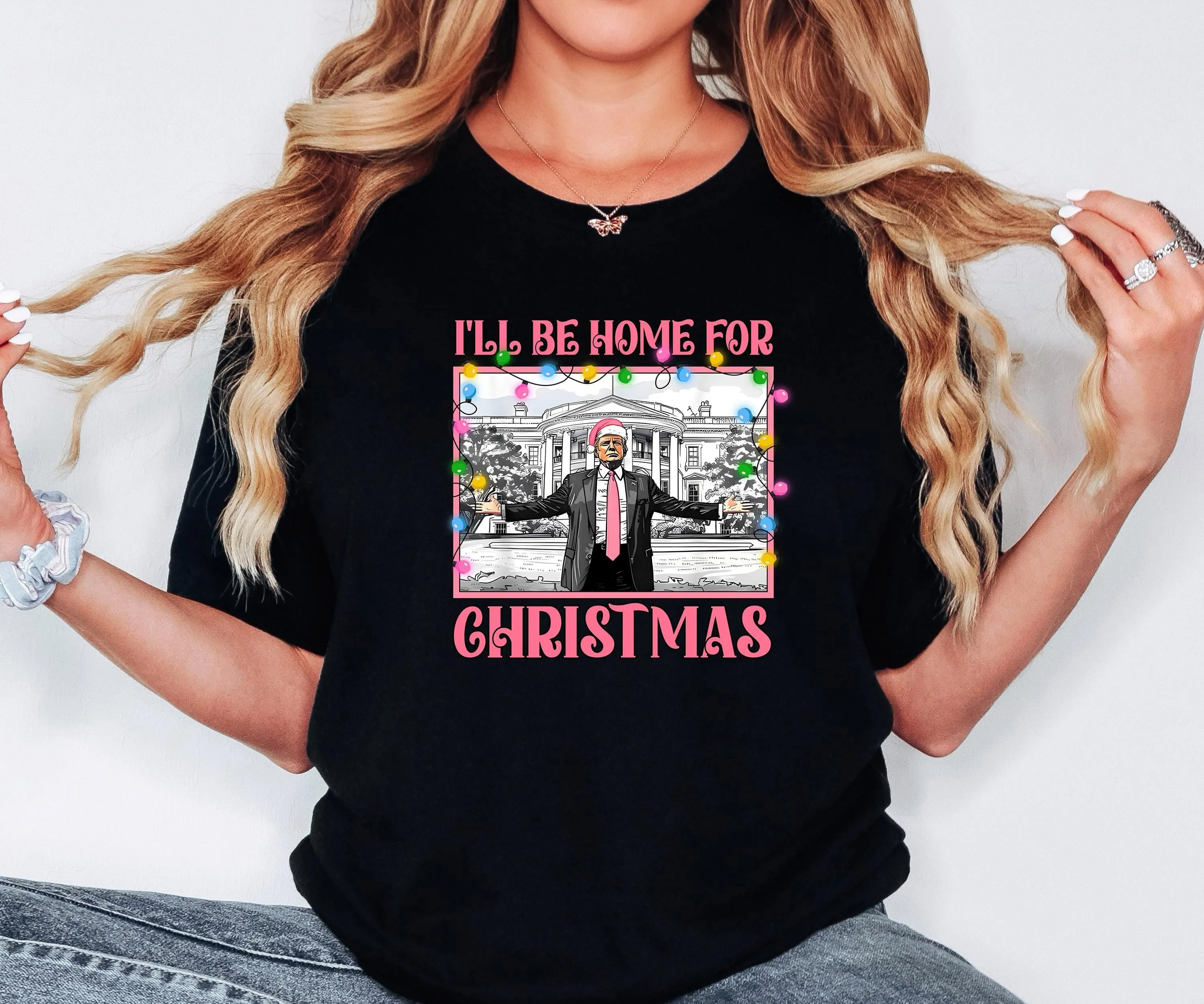 I'll Be Home for Christmas Trump Shirt, Christmas Donald Trump Shirt, Christmas Republican Shirt