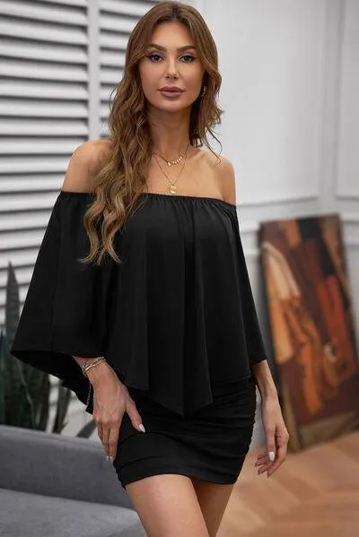 Infinitely Chic Black Off The Shoulder Mini Dress