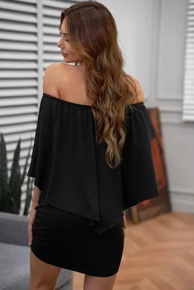 Infinitely Chic Black Off The Shoulder Mini Dress