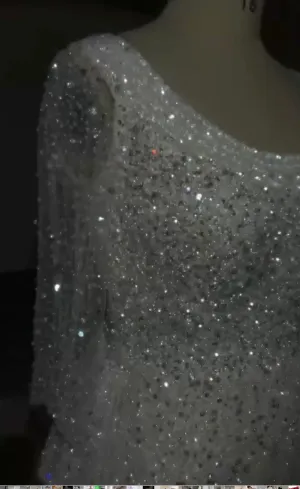 Ivory crystals sequins all handmade beaded long sleeves mermaid engagement prom dresses 2023
