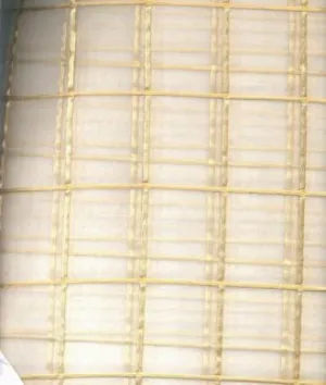 ivory silk organza fabric 44&quot; ~gold plaids