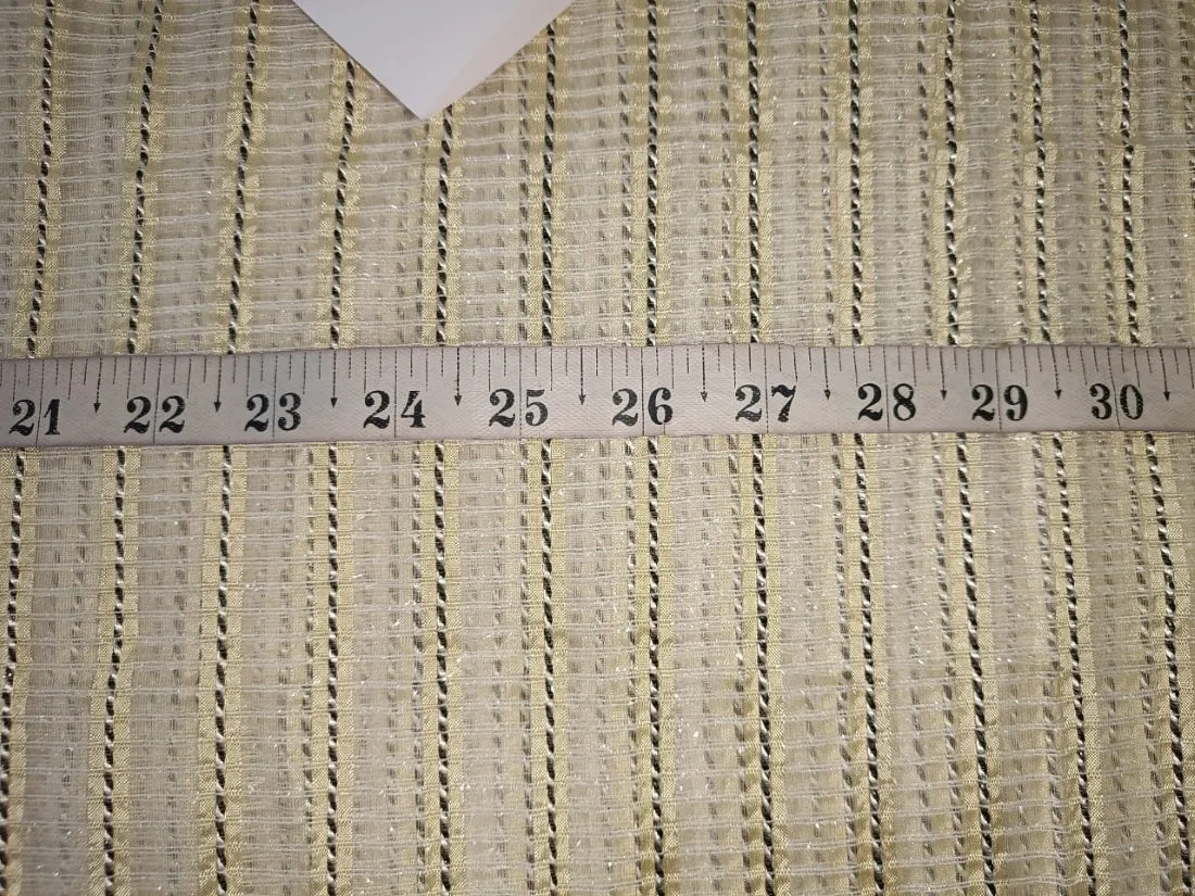 ivory silk organza fancy rope stripes fabric 44&quot; wide