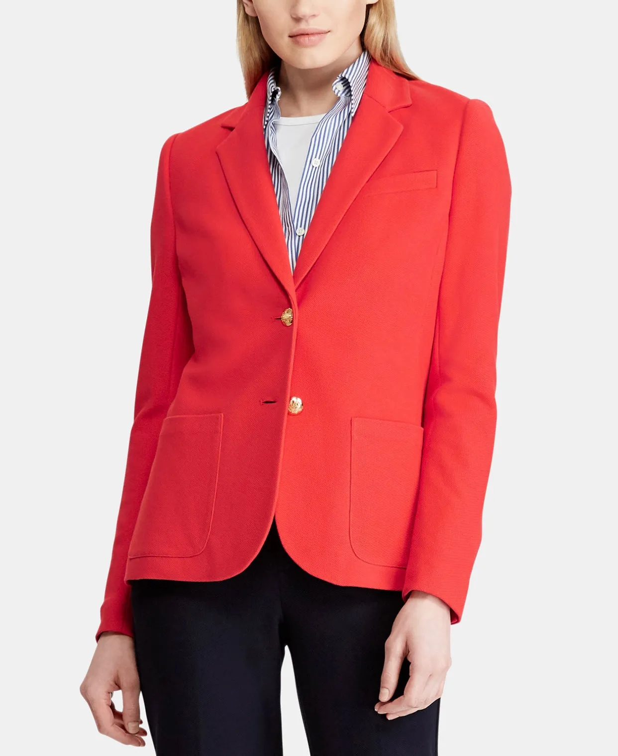 Lauren Ralph Lauren Womens Ronisha Knit Suit Separate Two-Button Blazer
