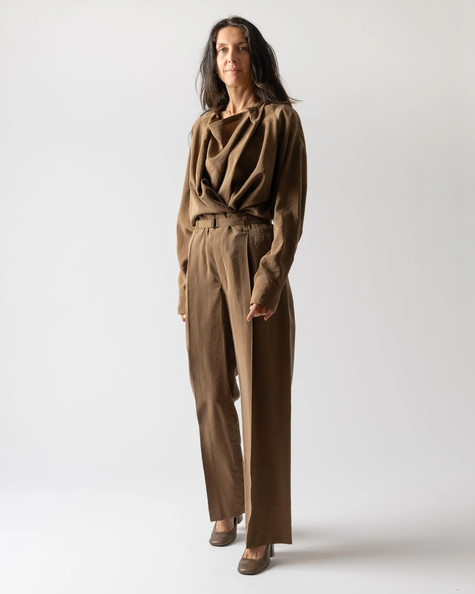 Lemaire Belted Relaxed Pants in Havana