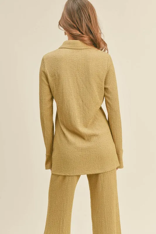 Lemon Grass Textured Fabric Buttondown Shirts