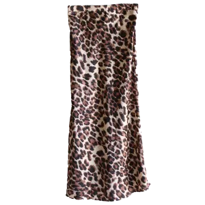 Leopard Satin Skirt