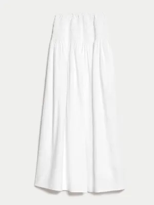 Linen rich maxi a-line skirt