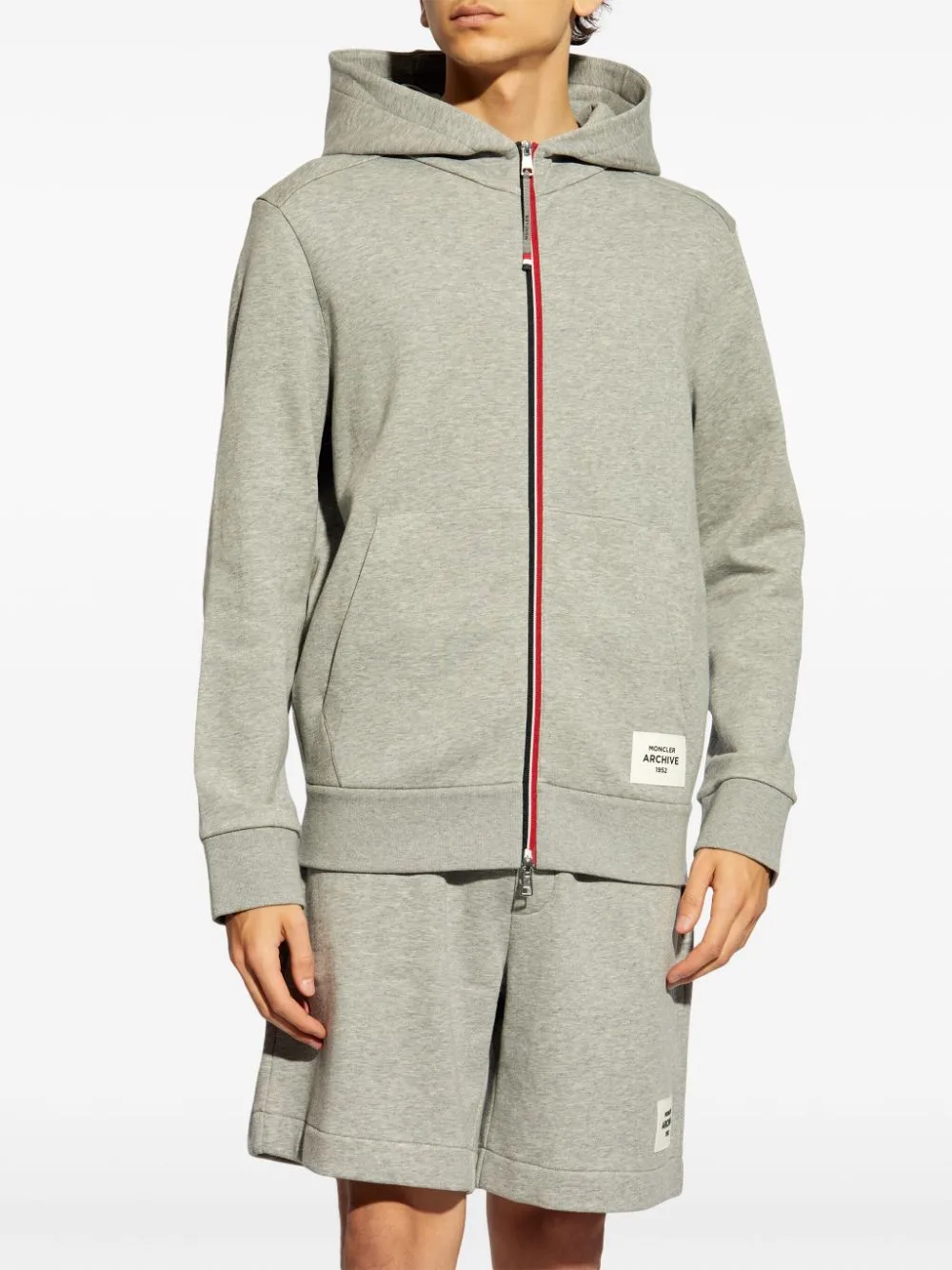 logo-appliqué zipped hoodie