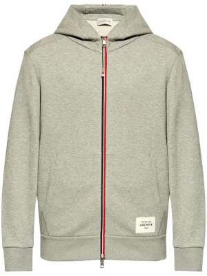 logo-appliqué zipped hoodie