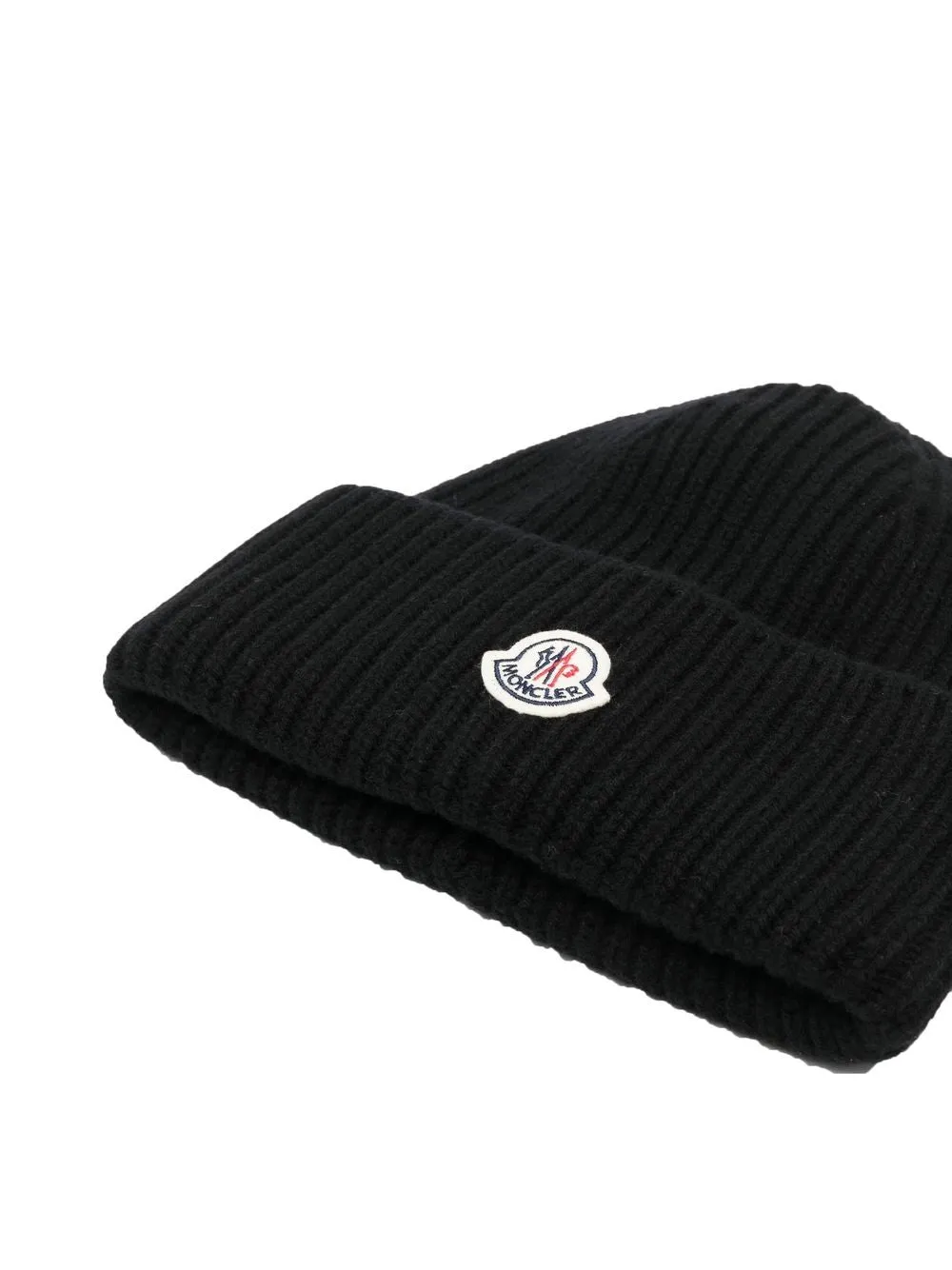 logo-patch ribbed beanie