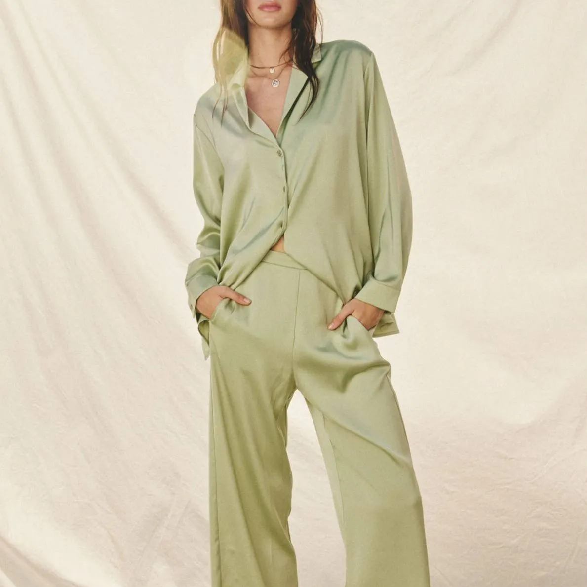 Luna Pants & Shirt Set // Pistachio