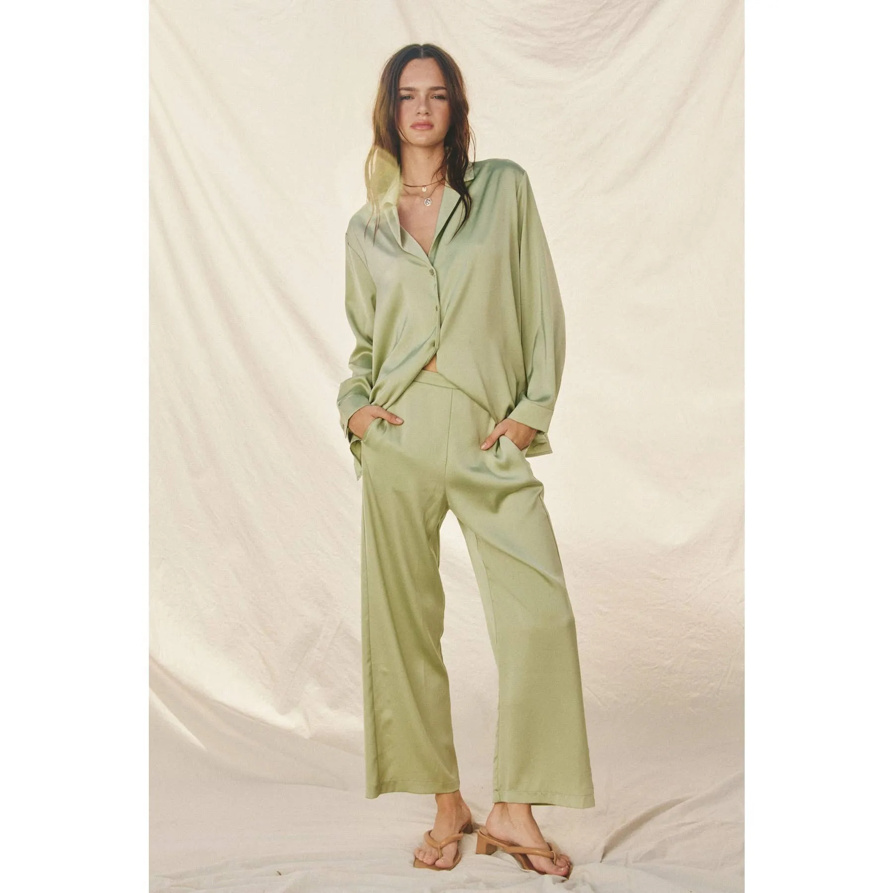 Luna Pants & Shirt Set // Pistachio