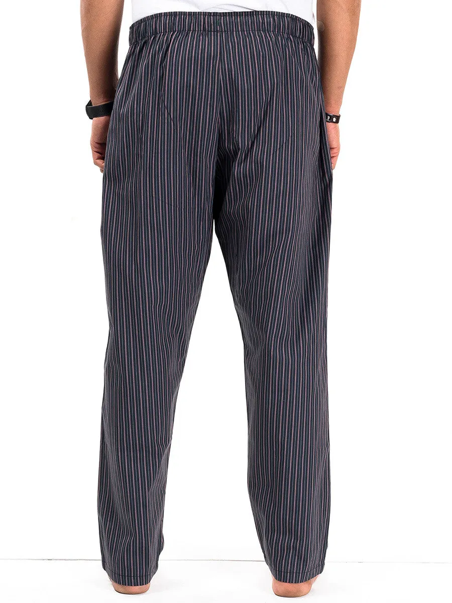 Maroon/Black Cotton Blend Relaxed Pajama